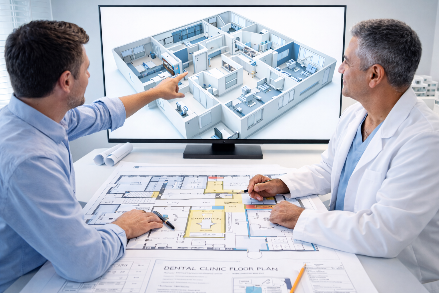 Conception et aménagement de cabinet dentaire - Plans 2D et 3D